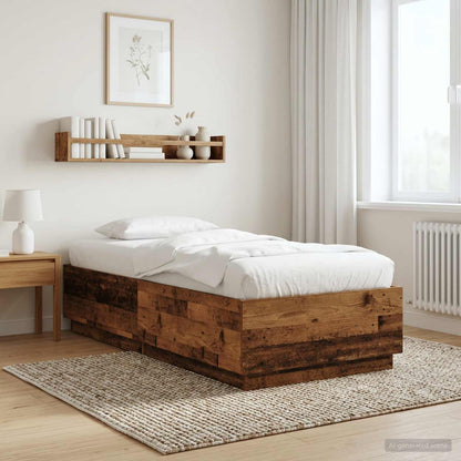Bed Frame Old Wood 80 x 200 cm Engineered Wood