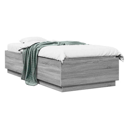 Bed Frame Grey Sonoma 80 x 200 cm Engineered Wood