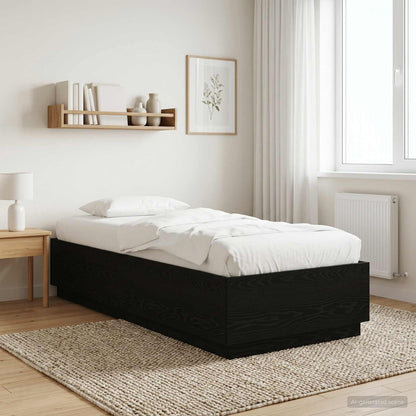 Bed Frame Black Oak 80 x 200 cm Engineered Wood