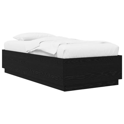 Bed Frame Black Oak 80 x 200 cm Engineered Wood