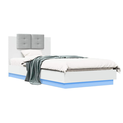 Bed Frame with LED White 80 x 200 cm Engineered Wood