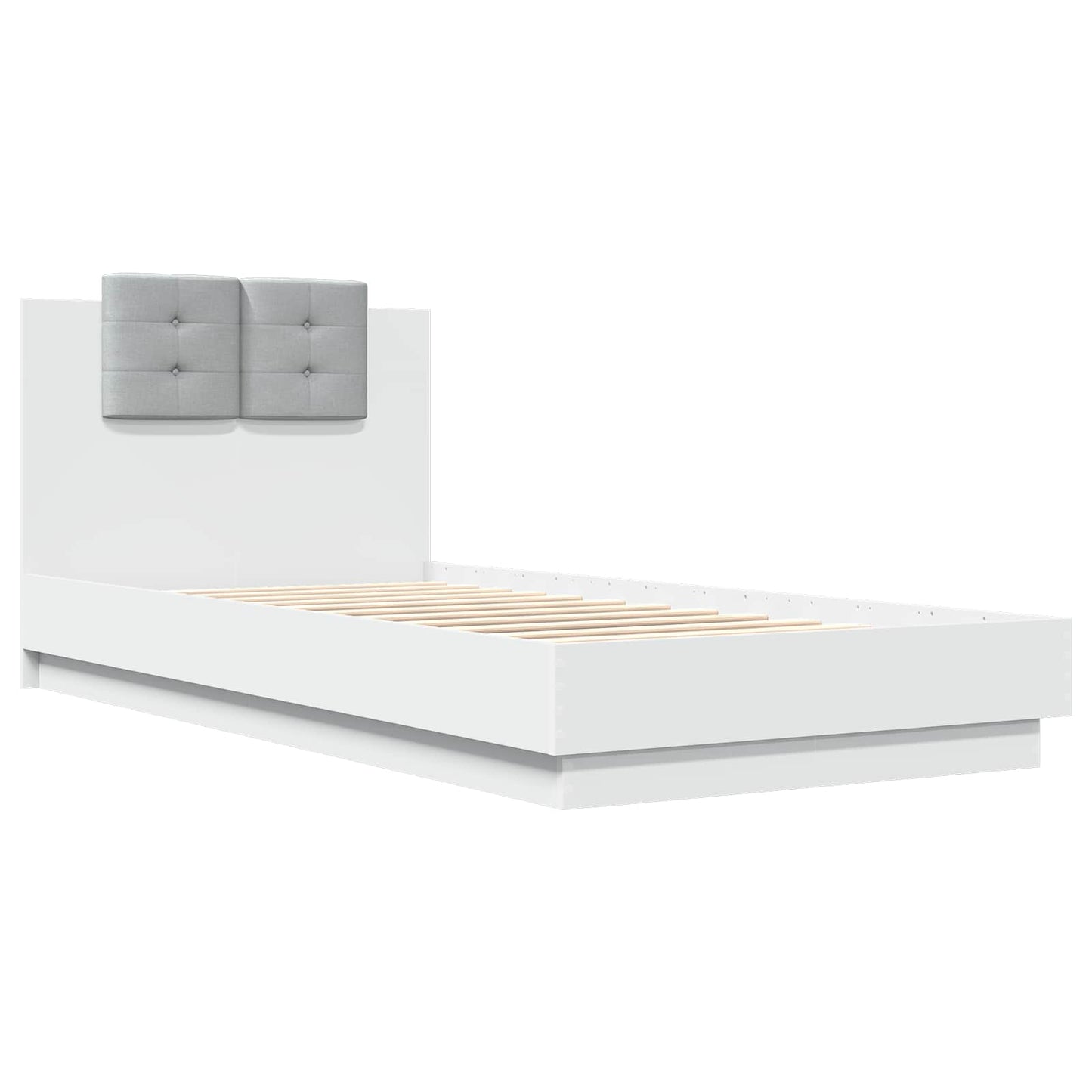 Bed Frame with LED White 80 x 200 cm Engineered Wood