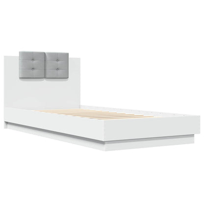 Bed Frame with LED White 80 x 200 cm Engineered Wood