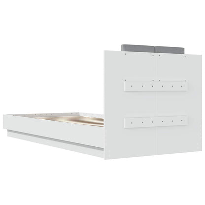 Bed Frame with LED White 80 x 200 cm Engineered Wood