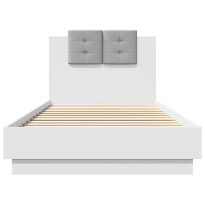 Bed Frame with LED White 80 x 200 cm Engineered Wood