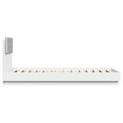 Bed Frame with LED White 80 x 200 cm Engineered Wood