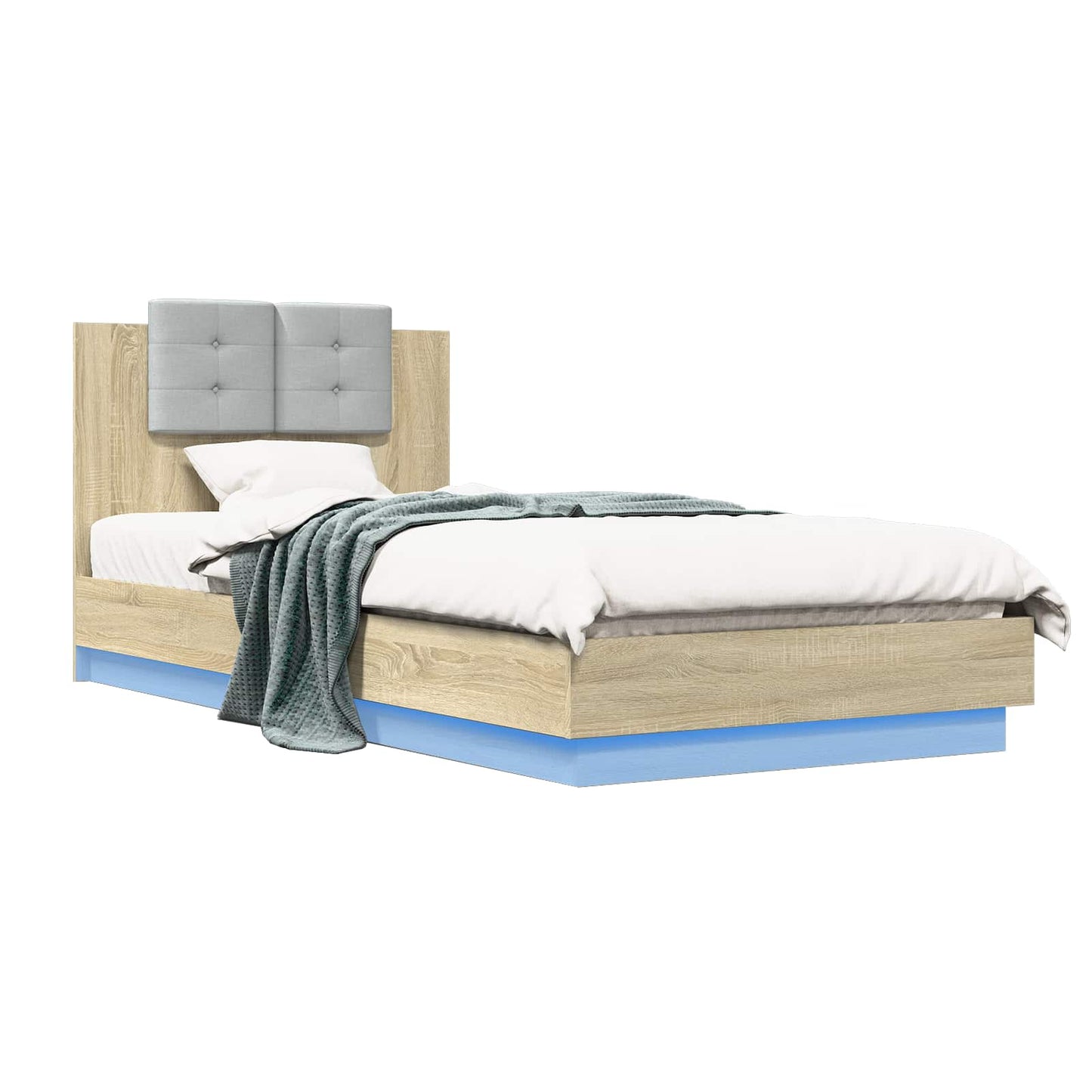 Bed Frame with LED Sonoma Oak 80 x 200 cm Engineered Wood