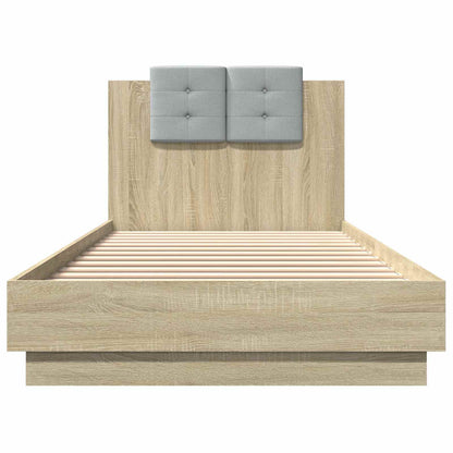 Bed Frame with LED Sonoma Oak 80 x 200 cm Engineered Wood