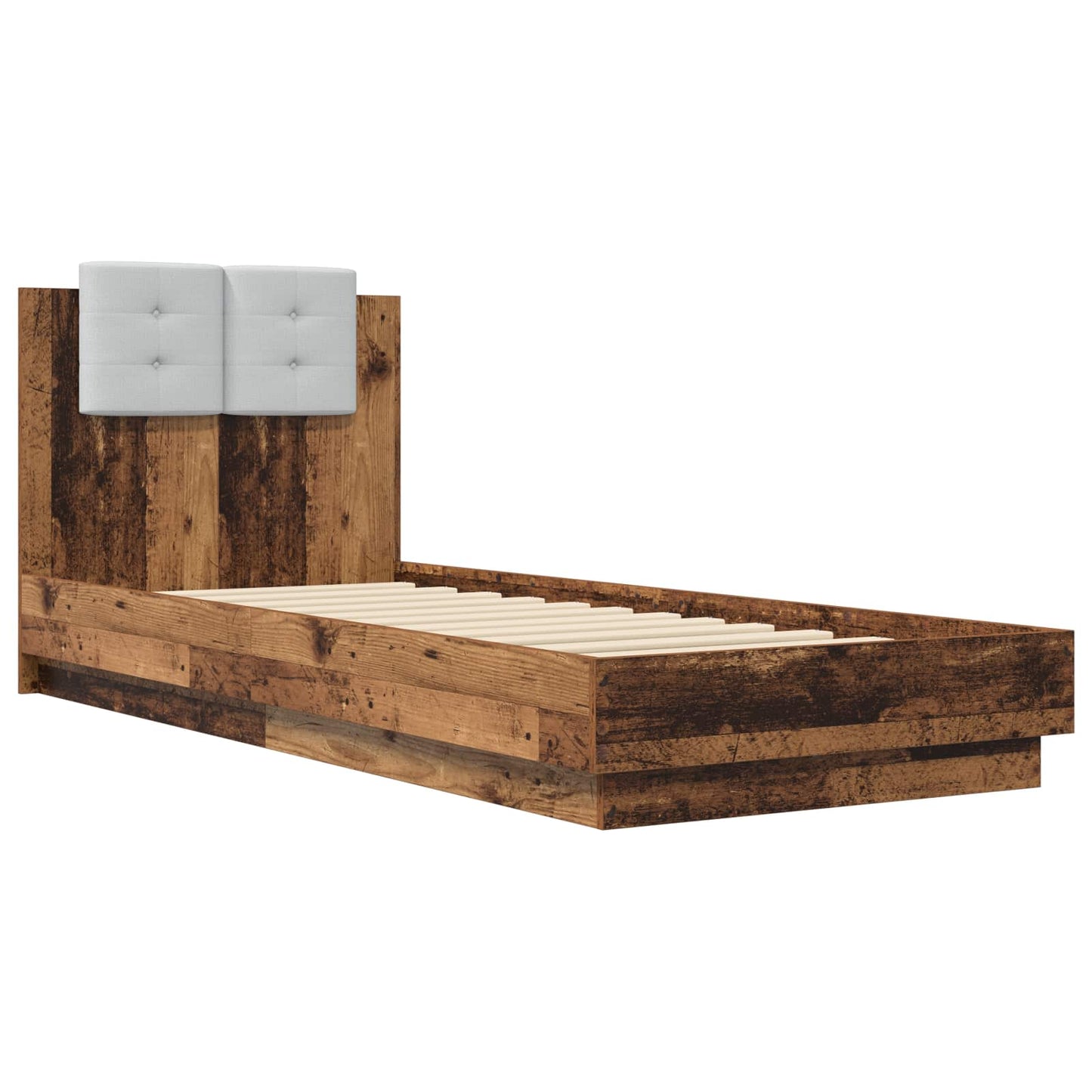 Bed Frame with LED Old Wood 80 x 200 cm Engineered Wood