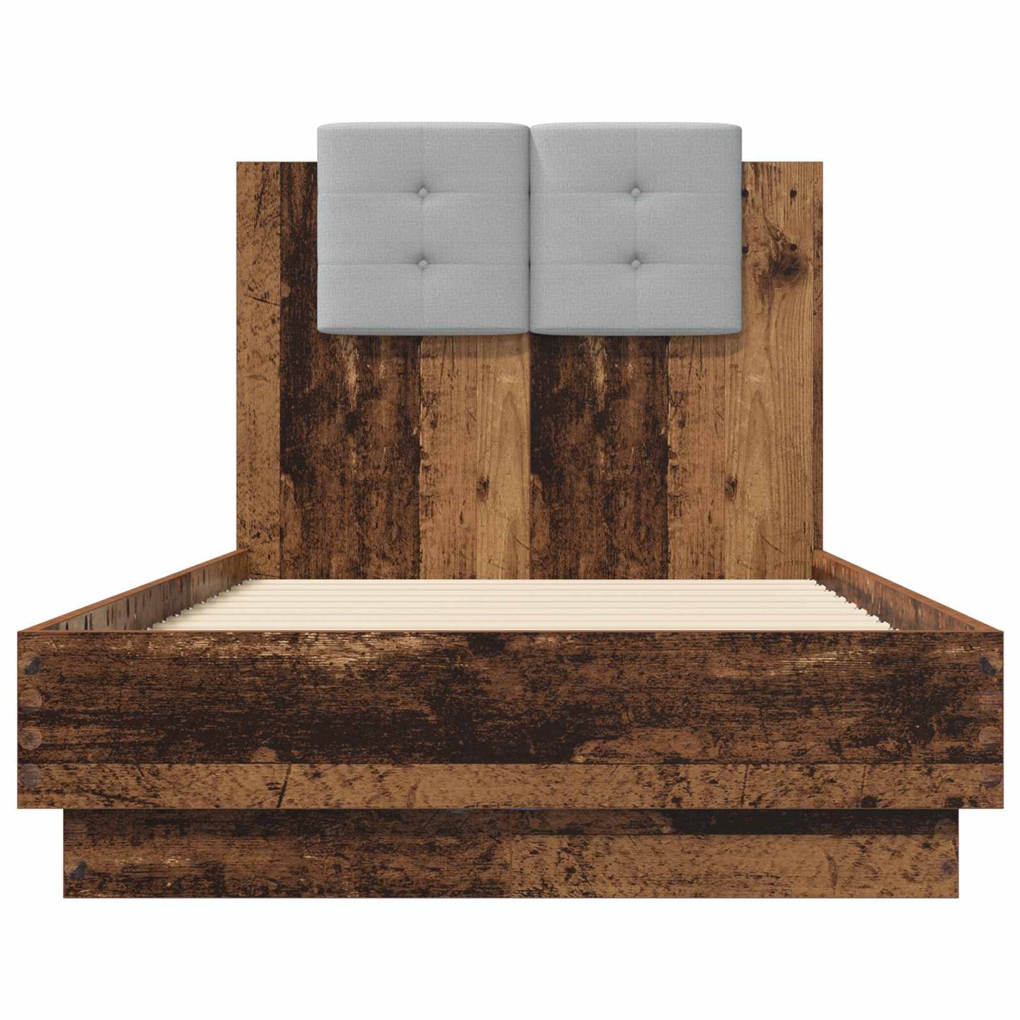 Bed Frame with LED Old Wood 80 x 200 cm Engineered Wood
