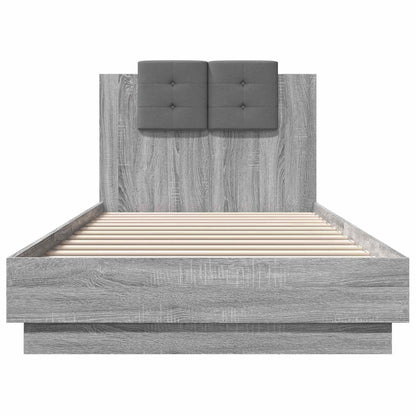 Bed Frame with LED Grey Sonoma 80 x 200 cm Engineered Wood