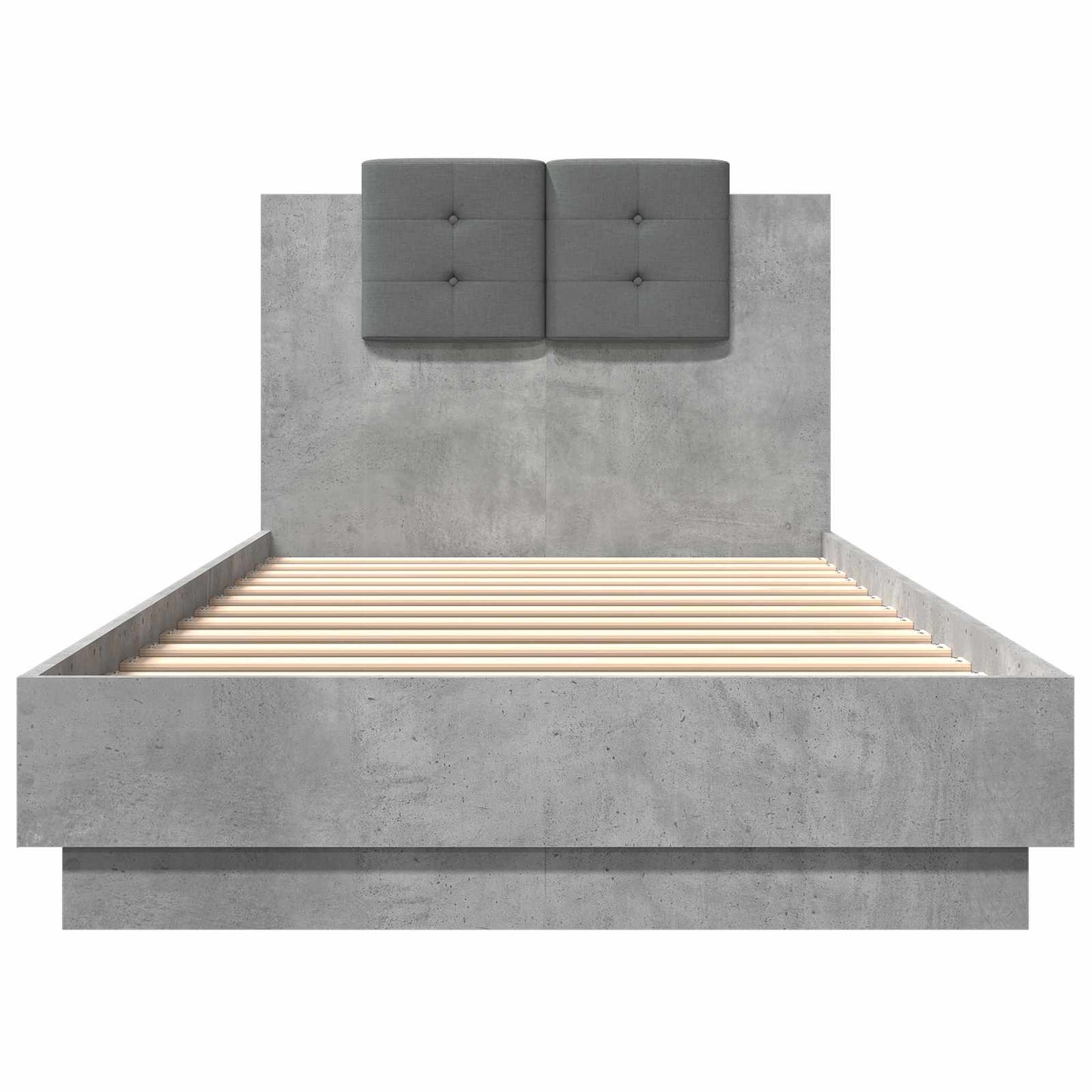Bed Frame with LED Concrete Grey 80 x 200 cm Engineered Wood