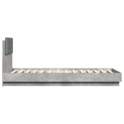 Bed Frame with LED Concrete Grey 80 x 200 cm Engineered Wood