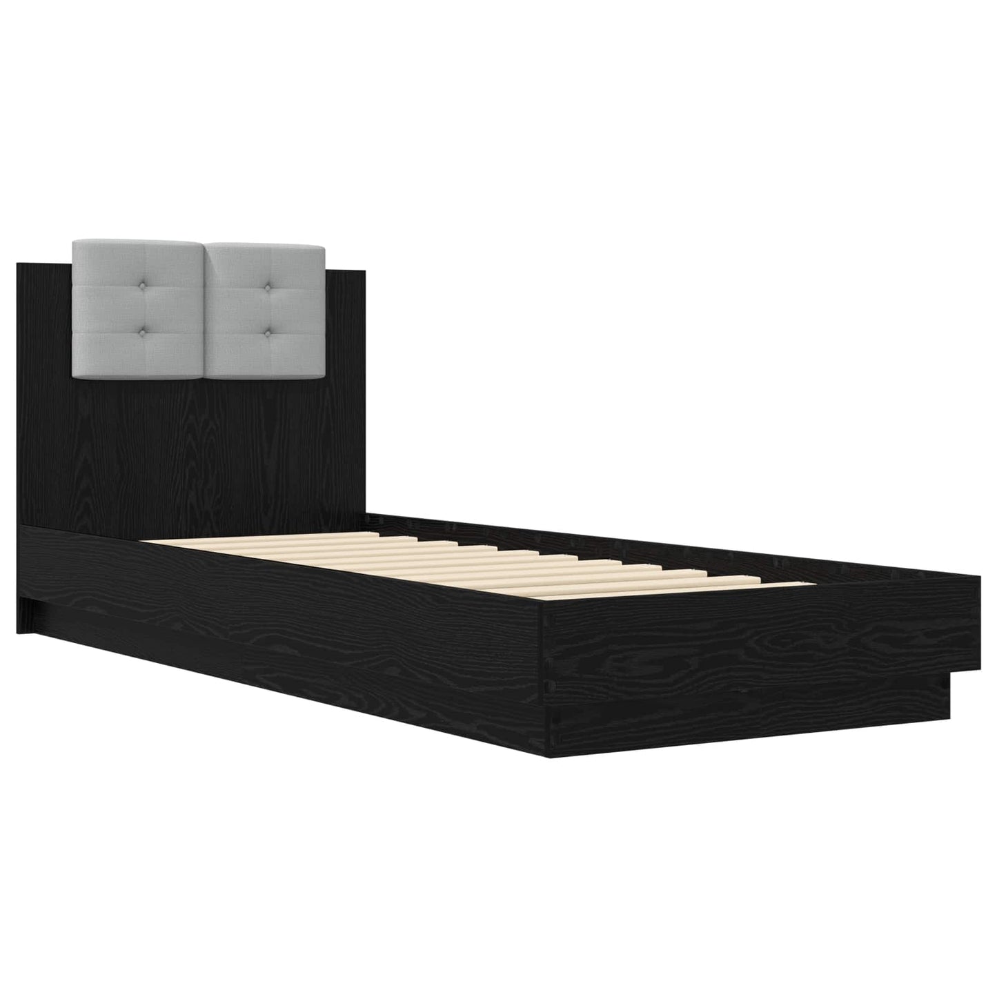 Bed Frame with LED Black Oak 80 x 200 cm Engineered Wood