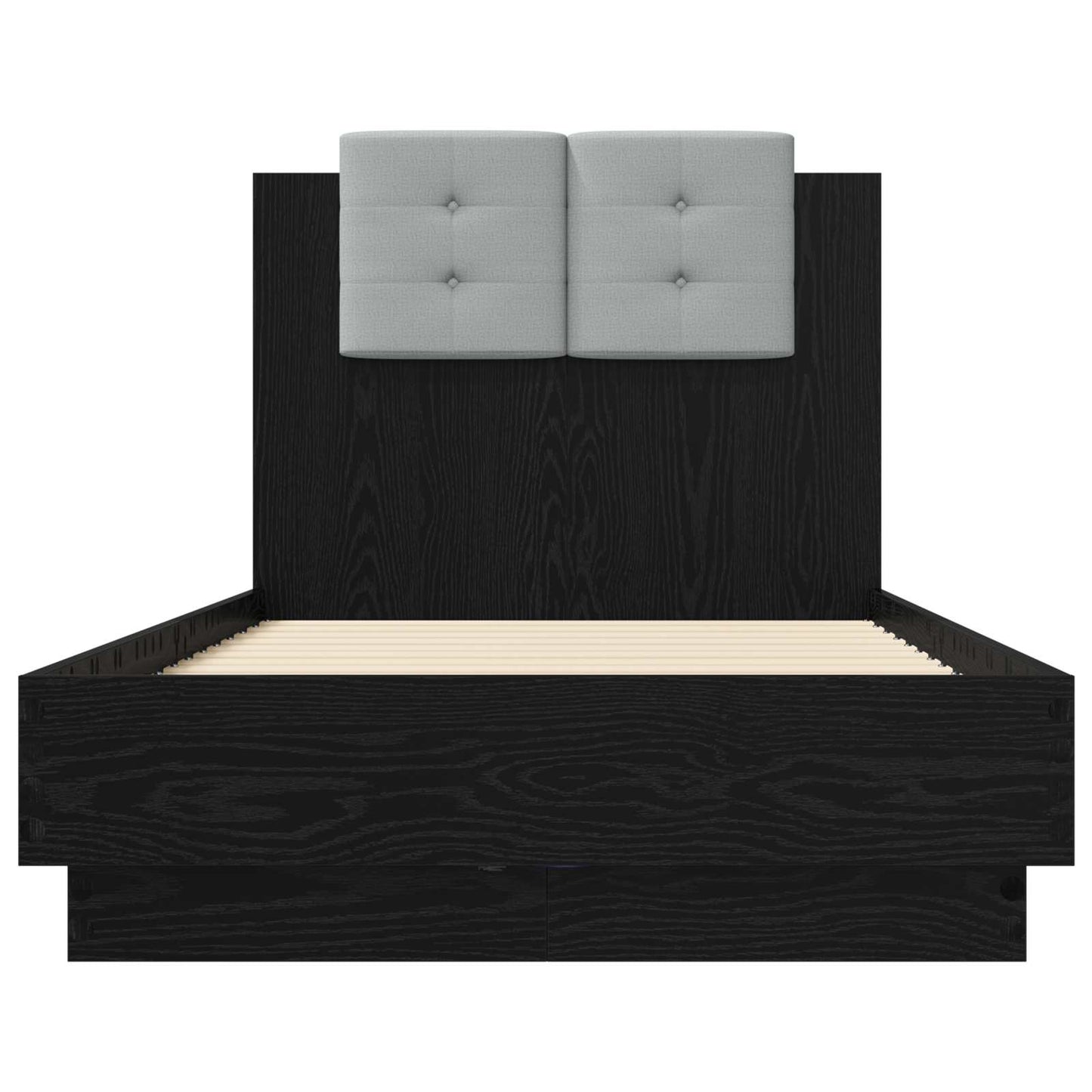 Bed Frame with LED Black Oak 80 x 200 cm Engineered Wood