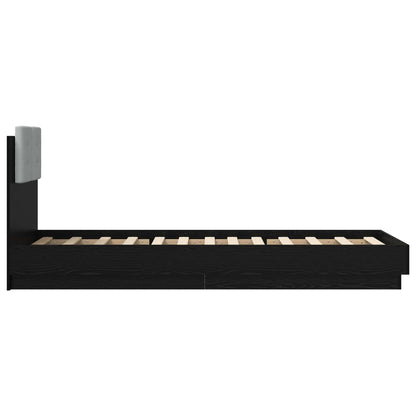 Bed Frame with LED Black Oak 80 x 200 cm Engineered Wood