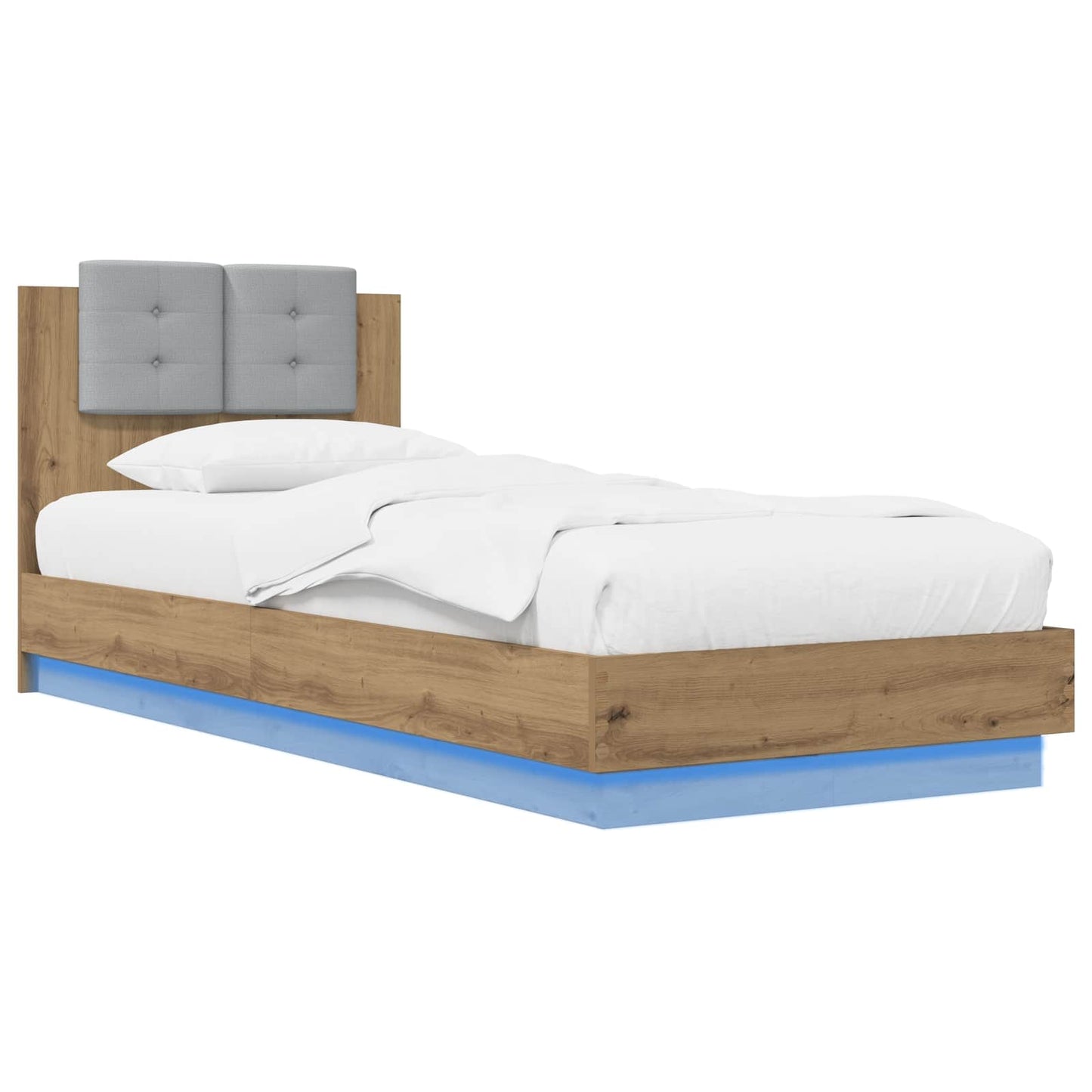 Bed Frame with LED Artisian Oak 80 x 200 cm Engineered Wood