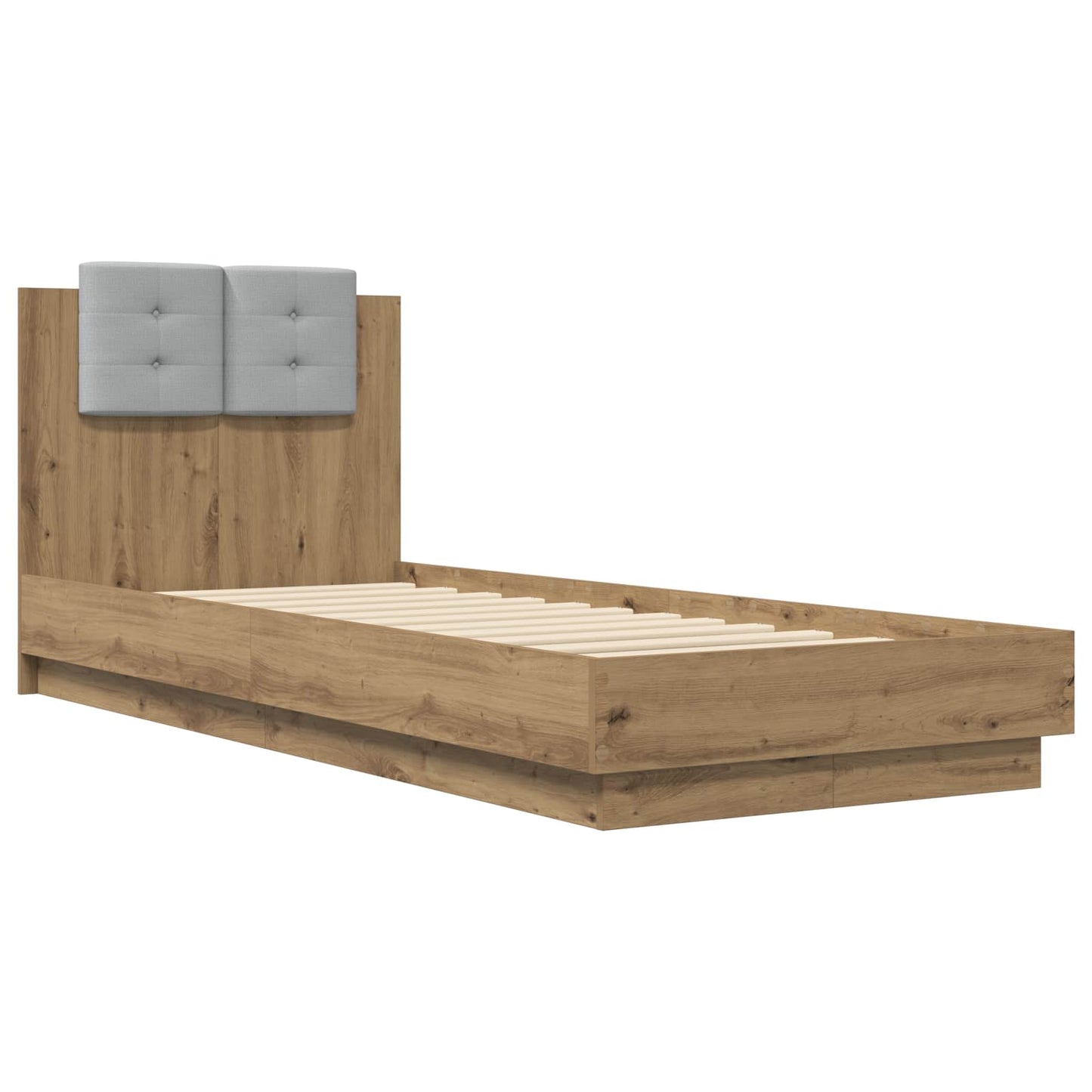 Bed Frame with LED Artisian Oak 80 x 200 cm Engineered Wood