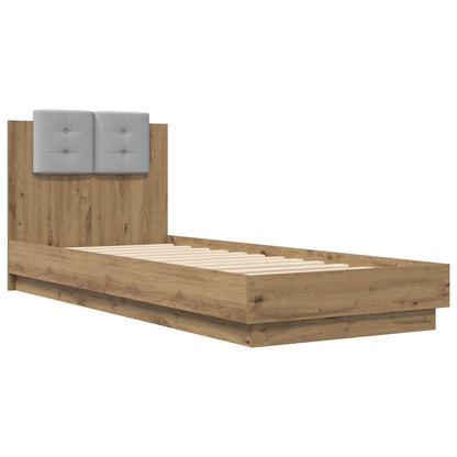 Bed Frame with LED Artisian Oak 80 x 200 cm Engineered Wood