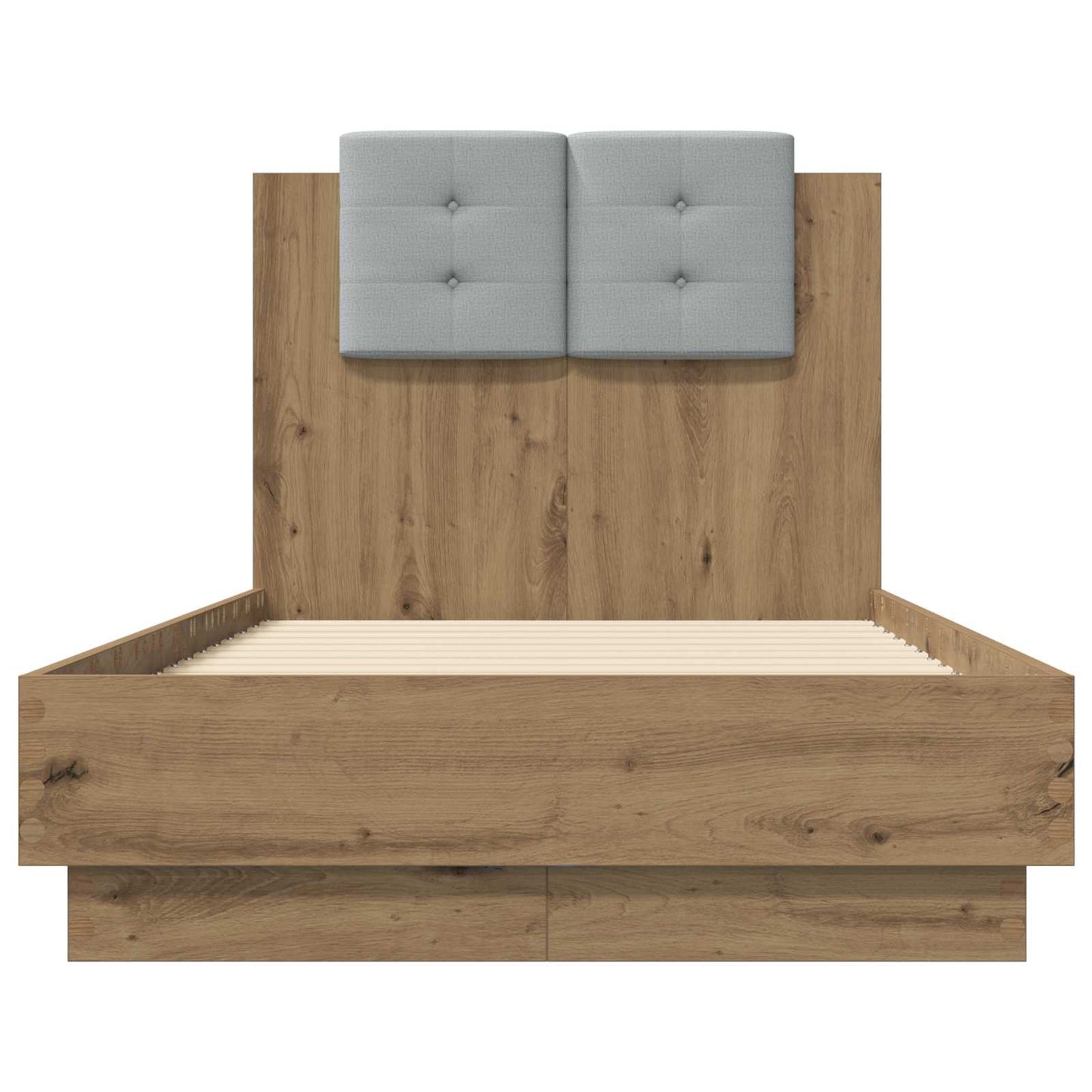 Bed Frame with LED Artisian Oak 80 x 200 cm Engineered Wood