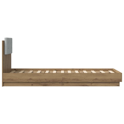 Bed Frame with LED Artisian Oak 80 x 200 cm Engineered Wood