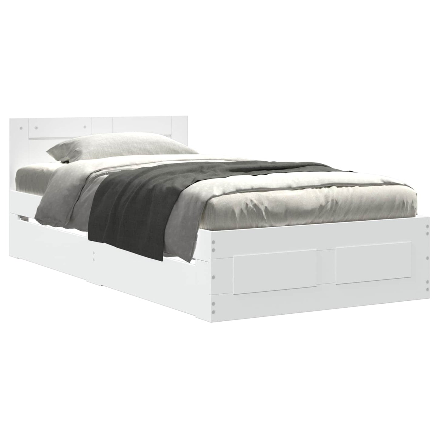 Bed Frame with Headboard White 80 x 200 cm Engineered Wood