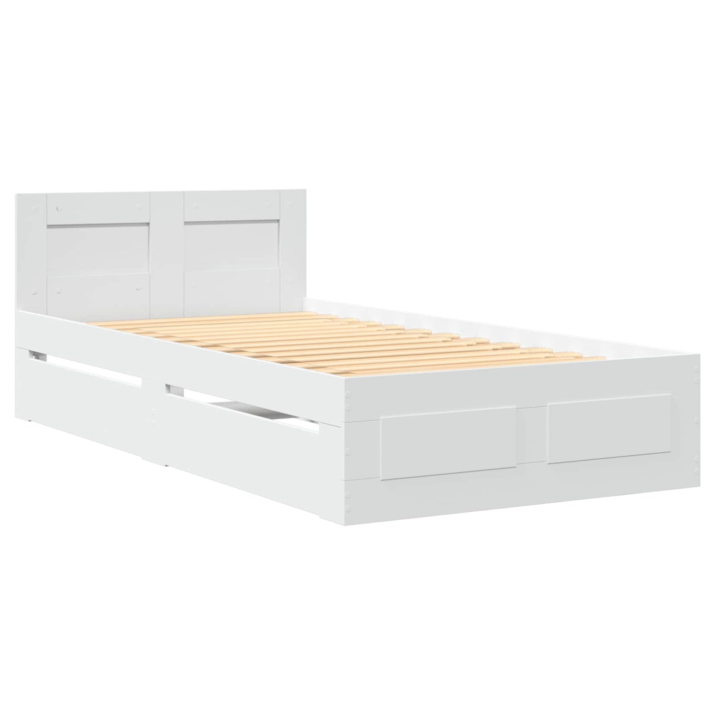 Bed Frame with Headboard White 80 x 200 cm Engineered Wood