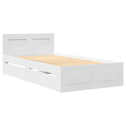 Bed Frame with Headboard White 80 x 200 cm Engineered Wood