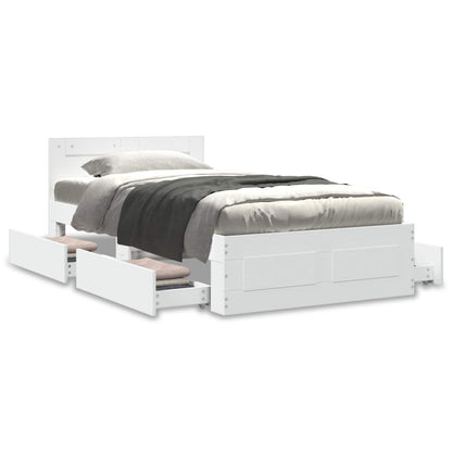 Bed Frame with Headboard White 80 x 200 cm Engineered Wood
