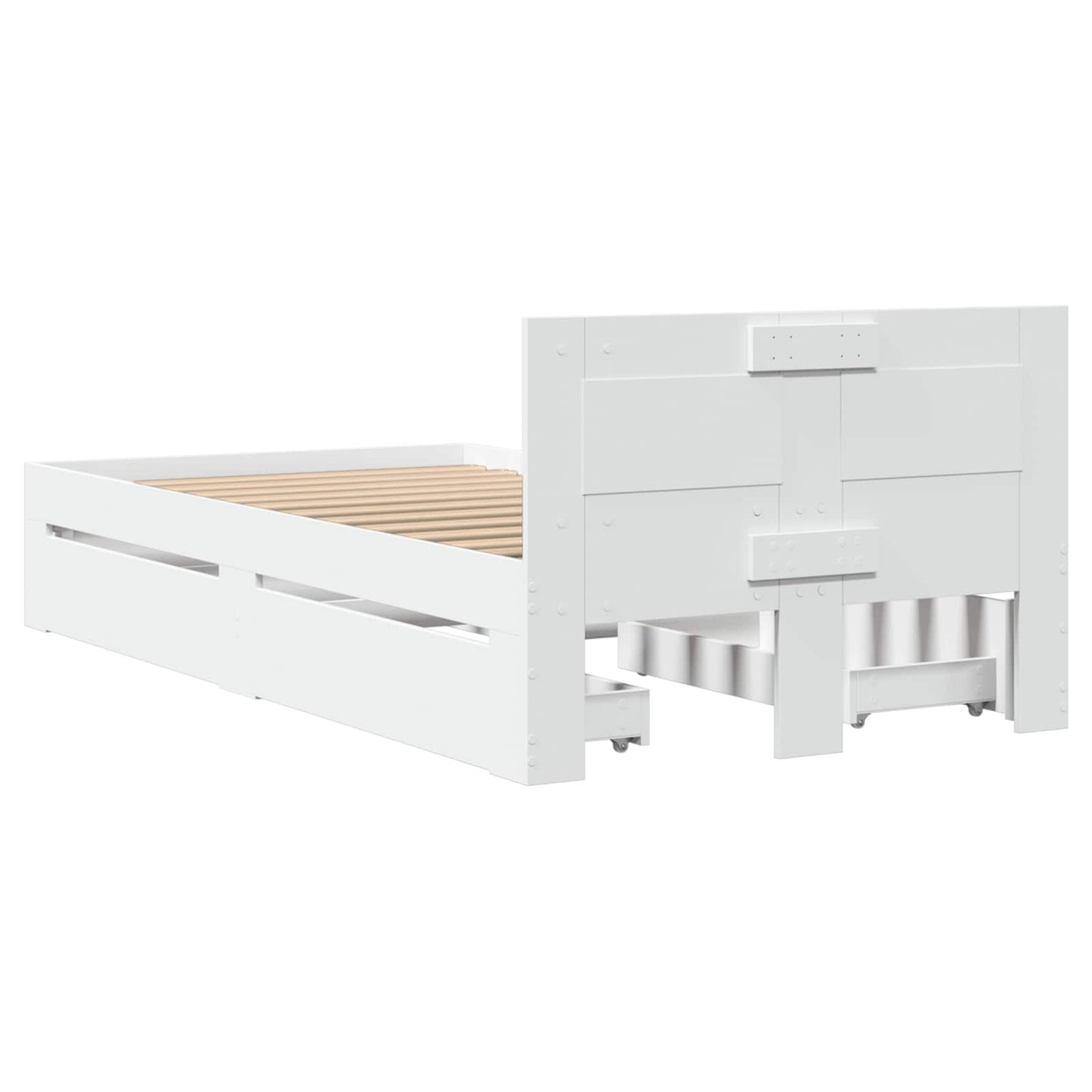 Bed Frame with Headboard White 80 x 200 cm Engineered Wood