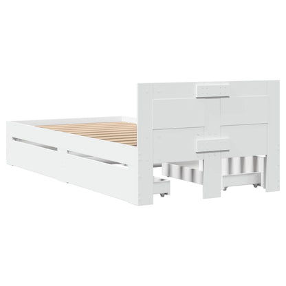 Bed Frame with Headboard White 80 x 200 cm Engineered Wood