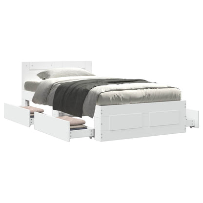 Bed Frame with Headboard White 80 x 200 cm Engineered Wood