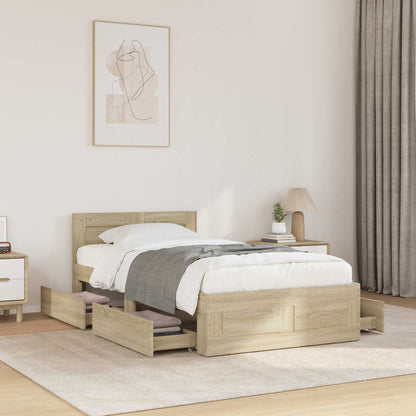 Bed Frame with Headboard Sonoma Oak 80 x 200 cm Engineered Wood