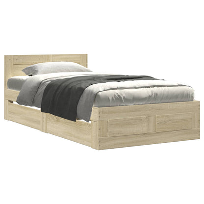 Bed Frame with Headboard Sonoma Oak 80 x 200 cm Engineered Wood