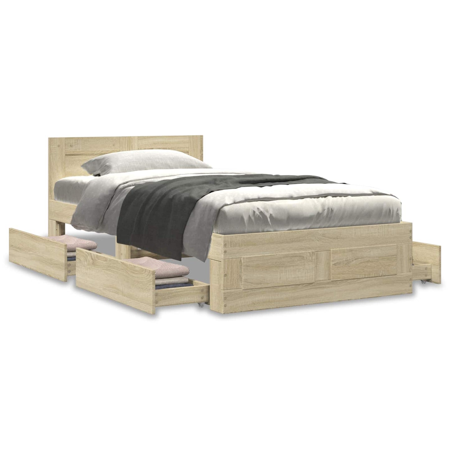 Bed Frame with Headboard Sonoma Oak 80 x 200 cm Engineered Wood