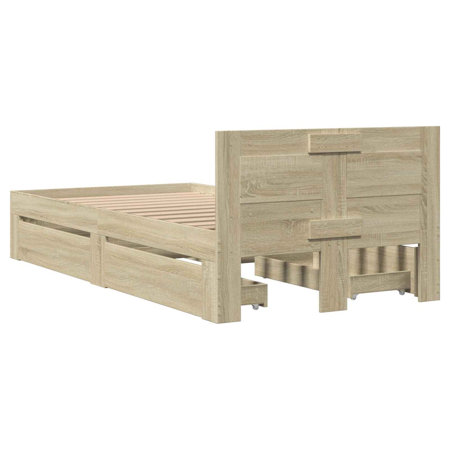 Bed Frame with Headboard Sonoma Oak 80 x 200 cm Engineered Wood
