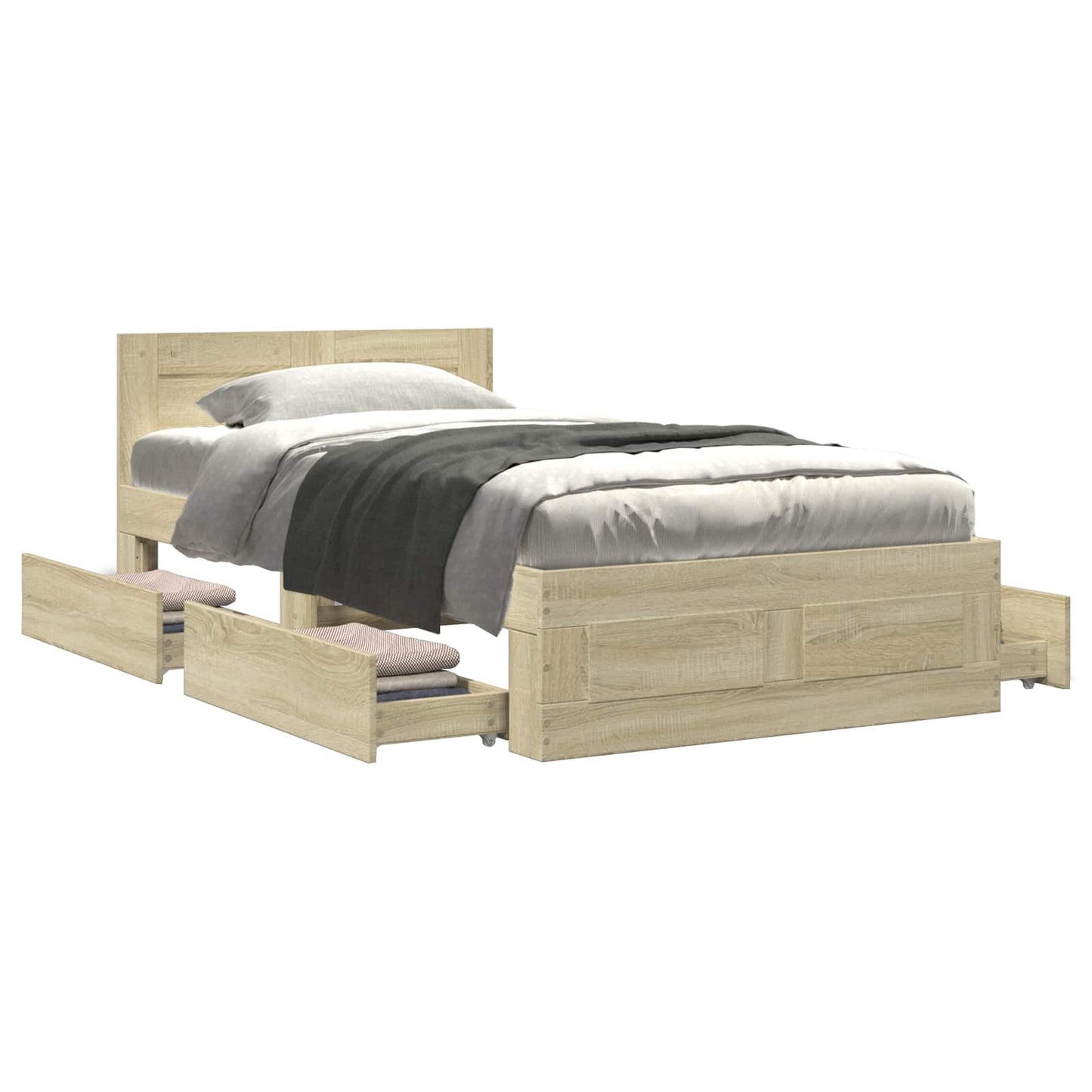 Bed Frame with Headboard Sonoma Oak 80 x 200 cm Engineered Wood