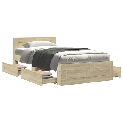 Bed Frame with Headboard Sonoma Oak 80 x 200 cm Engineered Wood