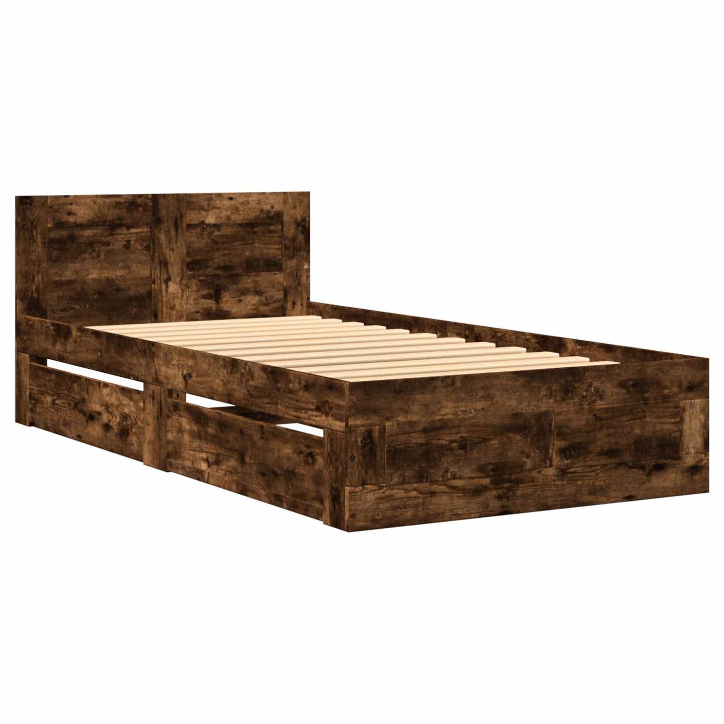 Bed Frame with Headboard Smoked Oak 80 x 200 cm Engineered Wood