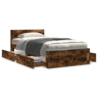 Bed Frame with Headboard Smoked Oak 80 x 200 cm Engineered Wood