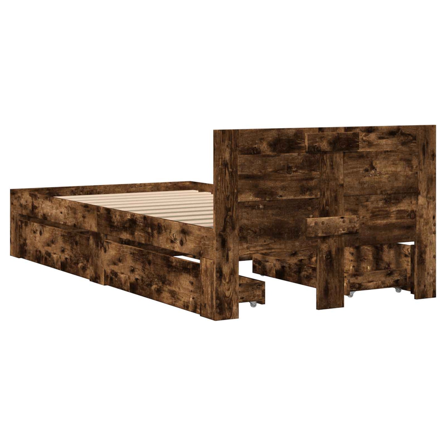 Bed Frame with Headboard Smoked Oak 80 x 200 cm Engineered Wood