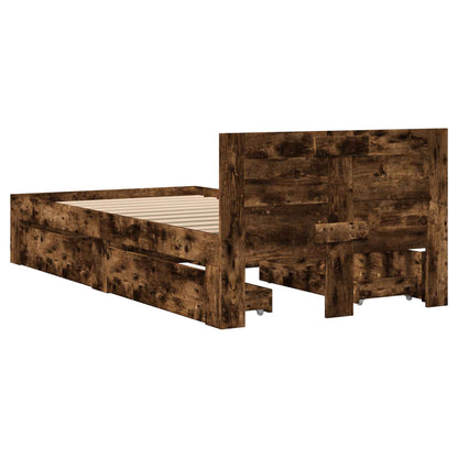 Bed Frame with Headboard Smoked Oak 80 x 200 cm Engineered Wood