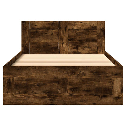 Bed Frame with Headboard Smoked Oak 80 x 200 cm Engineered Wood