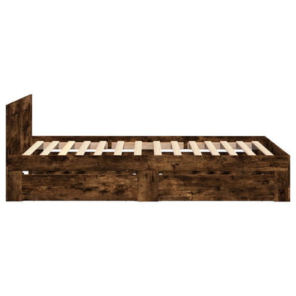 Bed Frame with Headboard Smoked Oak 80 x 200 cm Engineered Wood