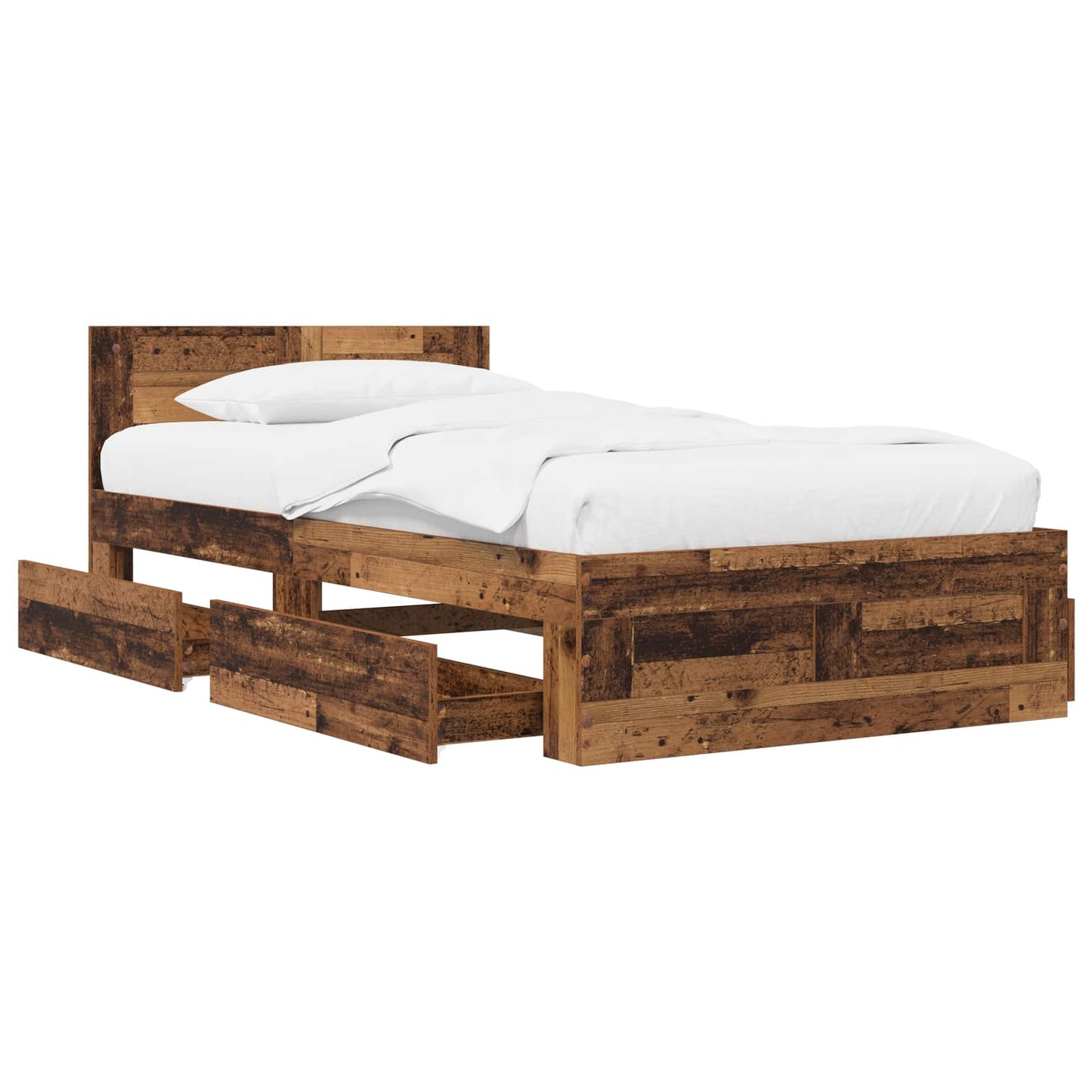 Bed Frame with Headboard Old Wood 80 x 200 cm Engineered Wood