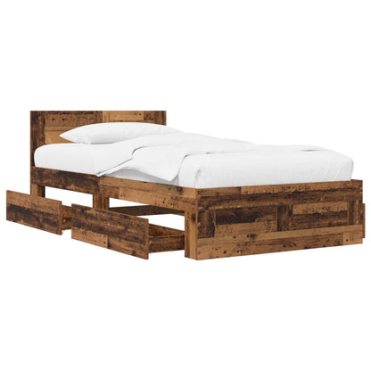 Bed Frame with Headboard Old Wood 80 x 200 cm Engineered Wood