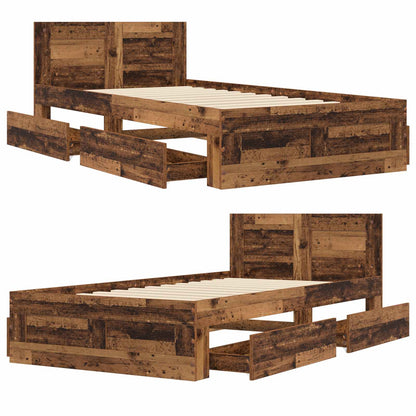 Bed Frame with Headboard Old Wood 80 x 200 cm Engineered Wood