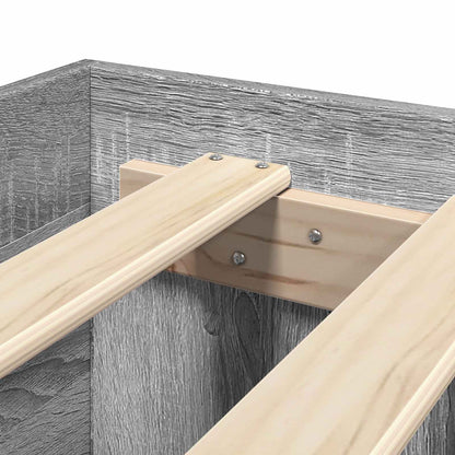 Bed Frame with Headboard Grey Sonoma 80 x 200 cm