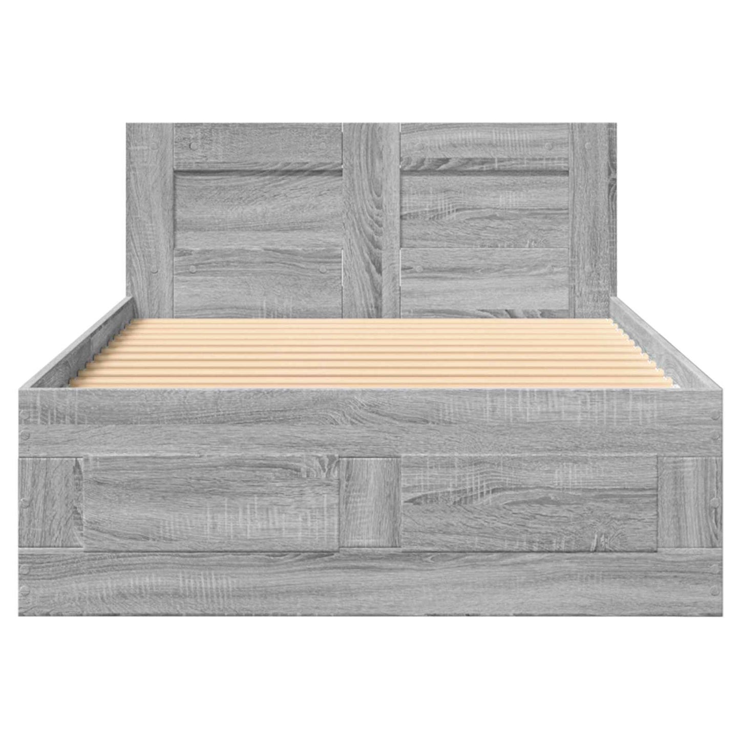 Bed Frame with Headboard Grey Sonoma 80 x 200 cm