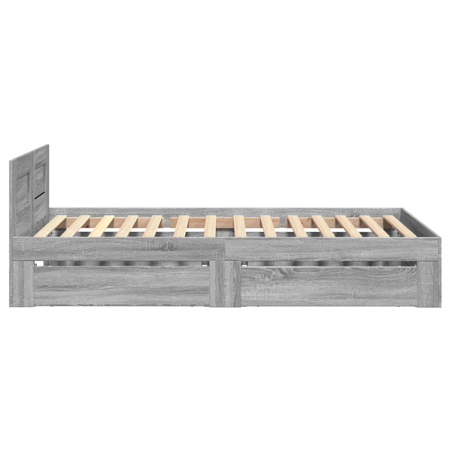 Bed Frame with Headboard Grey Sonoma 80 x 200 cm